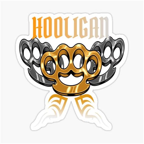 Hooligan Brass Knuckles Sticker For Sale By Bc One Redbubble
