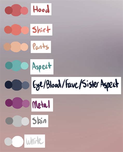 God Tier Redesign Color Palette Guide By Nekromeowncer On Deviantart