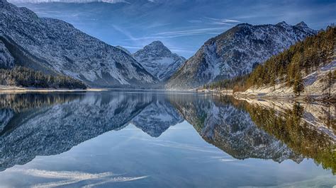 Alps Austria Plansee Mountain Is Reflecting On Lake Hd Nature