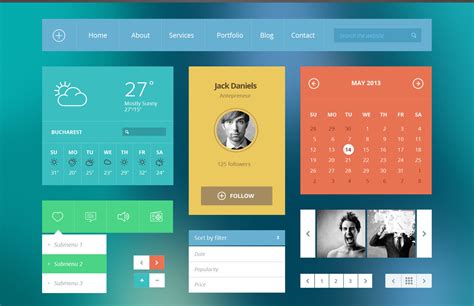 55 Best Free Psd Flat Ui Kits Designmaz