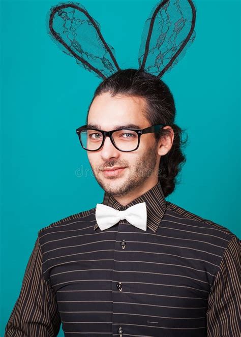 Fashion Guy In Bunny Ears Stock Image Image Of Caucasian 41614065