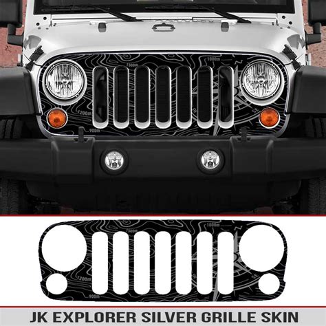 Jeep Wrangler Jk Grille Skin Explorer Map Alphavinyl