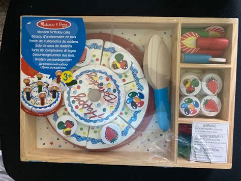 Melissa Doug Birthday Party Pretend Play Cake Wooden Play Food With