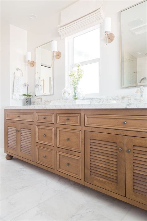 Master Bath Cabinet In Alder With Louvered Doors — Native Oak Bath