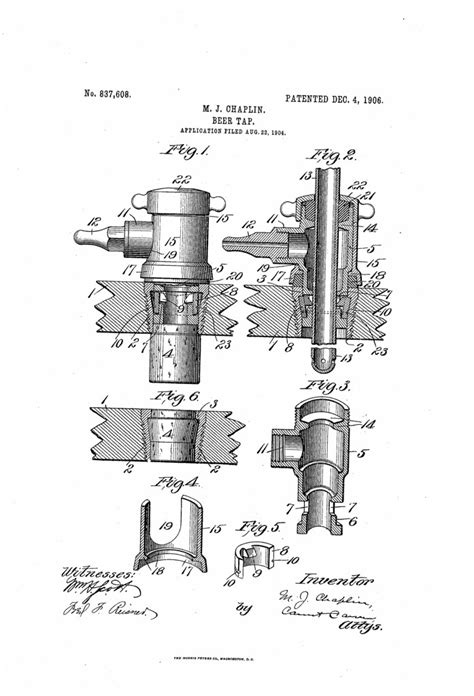 Patent No 837608a Beer Tap Brookston Beer Bulletin