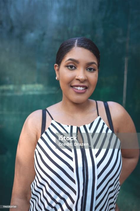 Beautiful Millennial Plus Size Dominican Woman In Usa Stock Photo