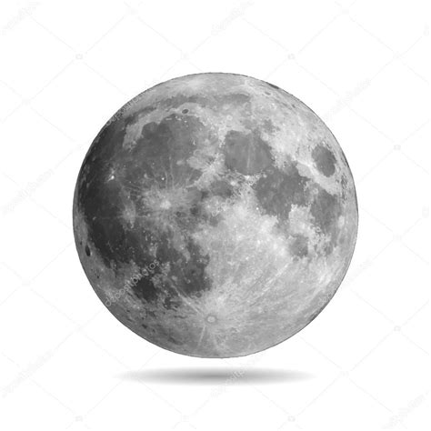 Realistic Full Moon With Shadow Vector Eps10 Vector Illustration