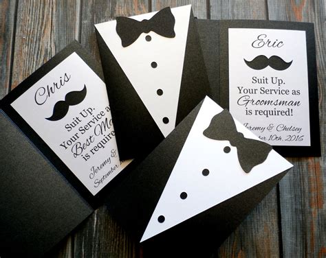 custom groomsman invitation suit up your service as