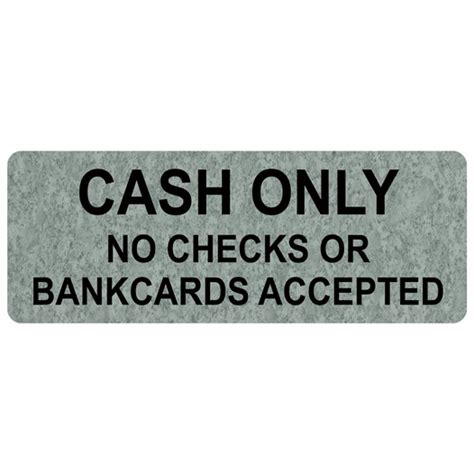 Cash Only No Checks Or Bankcards Engraved Sign Egre 15831 Blkonplmrbl