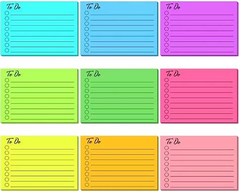 To Do List Sticky Notes Assorted Colors Lined Sticky Notes Self Stick