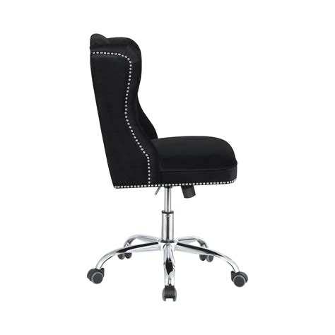 Upholstered Tufted Office Chair Black And Chrome Coaster F