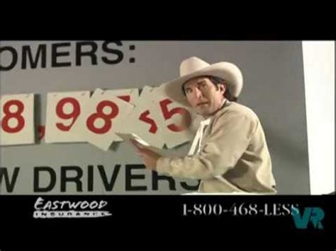 Later that year, eastwood offered to film a commercial in support of the embattled governor, and in 2001, the star visited davis' office to support an alternative energy bill written by another democrat, california state assemblyman fred keeley. Eastwood Insurance "Numbers" Commercial - YouTube