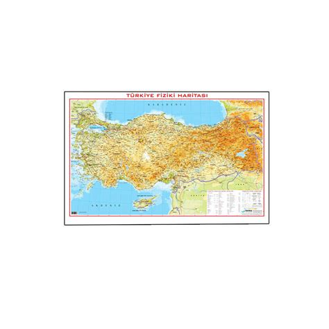 Gürbüz Türkiye Haritası Fiziki Siyasi 70x100cm Çift Taraflı