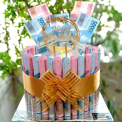 Money Birthday Cake / Kue Uang / Kue Ulang Tahun Uang / Kado Bucket