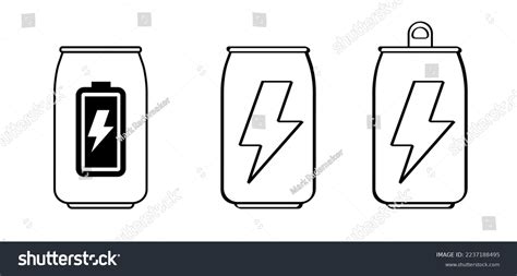 Drawing Cartoon Energy Drink Cans Power Drink Royalty Free Stock