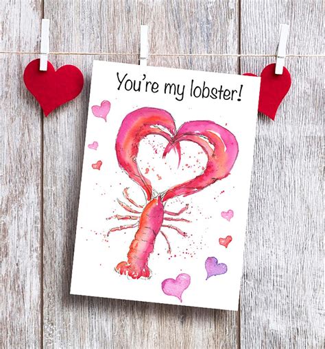 Hummer Valentinskarte Youre My Lobster Karte Lustige Etsy