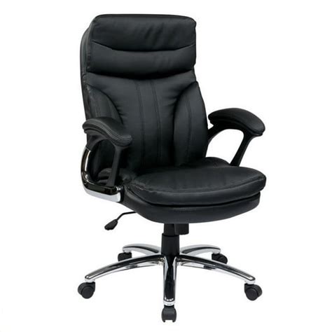 Office Star Products Work Smart High Back Executive Faux Leather Chair