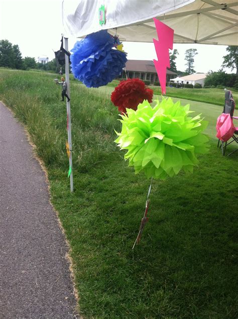 Some Decorations At Our Tent From The Glc Superhero Golf Outing Golf