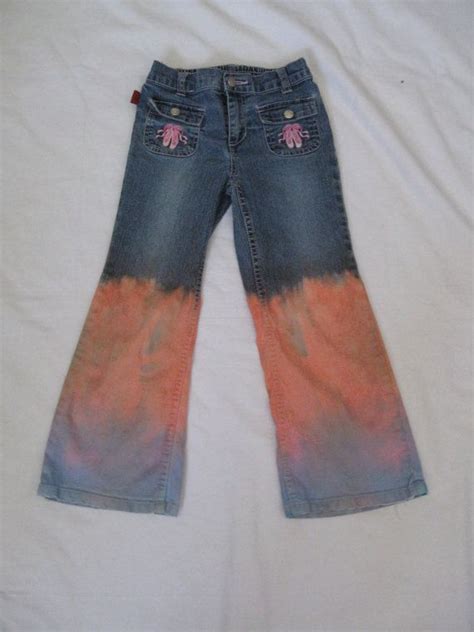 Girls Tie Dyed Upcycled Blue Jeans Size 5 Color Pink By Crazicandi 10