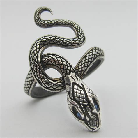 Covetous Silver Serpent Ring Dark Antiqued Solid Sterling Etsy