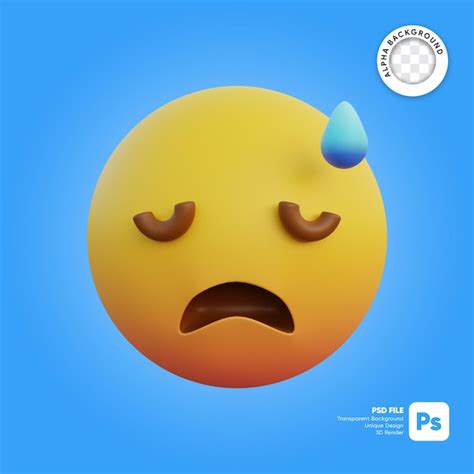 Premium Psd 3d Illustration Emoticon Expression Silly Face With Cold