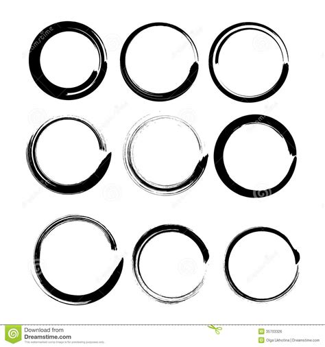 Grunge Circles For Black Paint Stock Vector