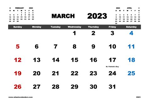 Free Printable March 2023 Calendar With Holidays Pdf In Landscape
