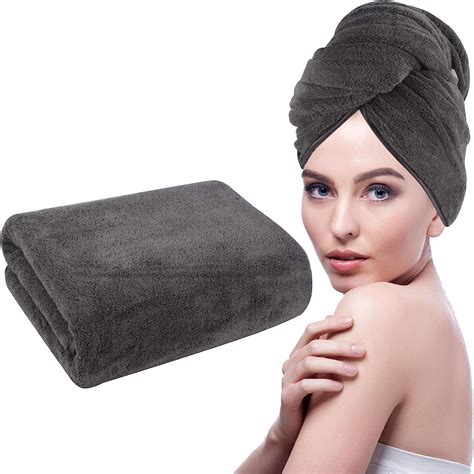 Kinhwa Microfibre Large Hair Towel 61cm X 112cm Rapid Drying Hair Turban For Long Hair Super