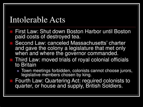 Ppt Intolerable Acts Powerpoint Presentation Free Download Id6421173