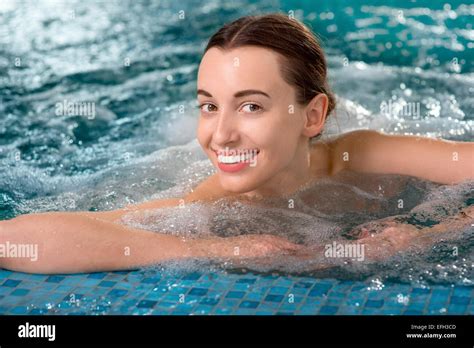Woman In The Swimming Pool Stock Photo Alamy