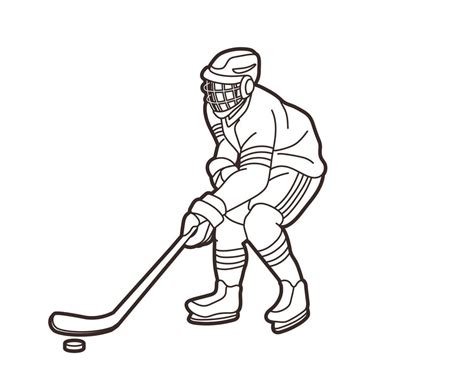 Outline Ice Hockey Players Action 9725259 Vector Art At Vecteezy