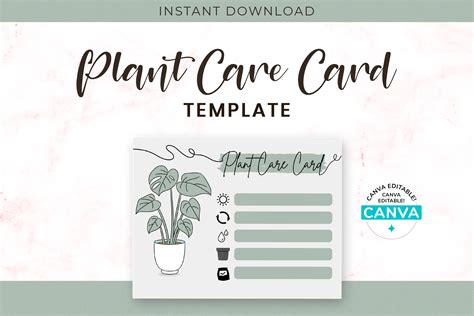 Printable Plant Care Cards Template Graphic By Snapybiz · Creative Fabrica