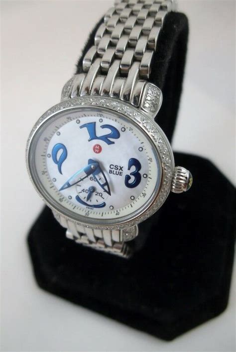 Beautiful And Stunning Michele Csx Blue 148 Diamond Watch Mw03f01