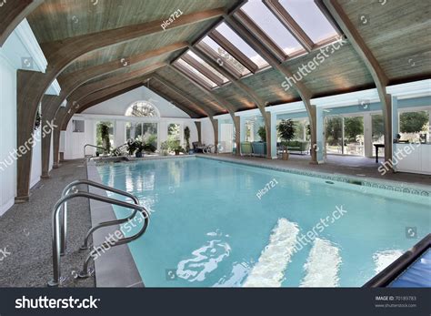 Large Indoor Swimming Pool With Six Skylights Stock Photo 70189783