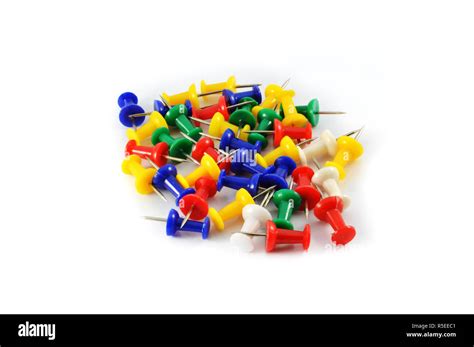 Pin For Map Colorful Push Pins Different Colors Thumbtacks Isolated