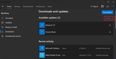 How To Update Microsoft Store Apps On Windows 10