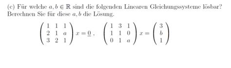 Die koeffizientenmatrix des gleichungssystems ist eine matrix, die aus den. Lineare 3x3-Gleichungssysteme mit Parametern. ((1,3,1),(1 ...