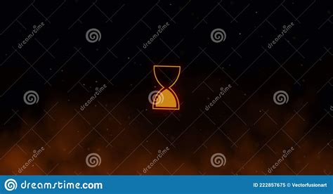 Image Of Glowing Loading Hourglass Digital Interface Stock Illustration