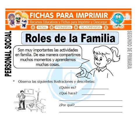 Fichas Para Imprimir De La Familia De Sociales Para Niños De Primero