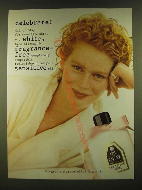 1990 Oil Of Olay Beauty Fluid Sensitive Skin Ad Celebrate