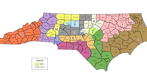 North Carolina Congressional Districts Map