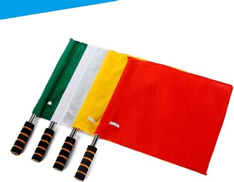 Sewacc Referee Flag Sports Linesman Flags Hand Flags With Stainless