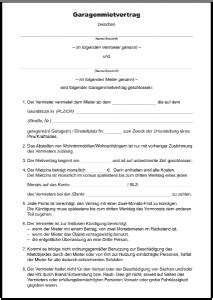 Möchten mieter ein untermietverhältnis eingehen, bedarf dies immer der erlaubnis des vermieters. Mietvertrag Garage - Formulare gratis