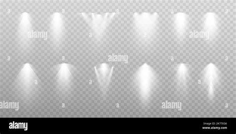 Set Of Vector Spotlights Various Forms Of Light Stage Spotlights
