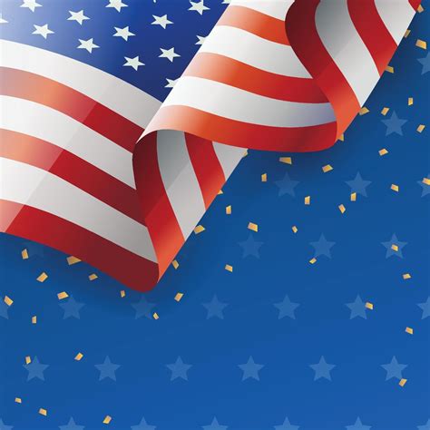 Fourth Of July Background With Waving American Flag 2379490 Vector Art