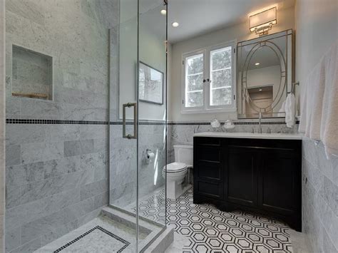 Were vexed by hexsgrey cement hexagon tile for. Black Vanity with Black and White Hex Tile Floor ...