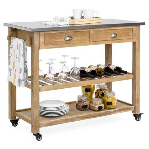 Free shipping and easy returns on most items, even big ones! Kitchen Island Storage & Bar Cart w/ Stainless Steel Top ...