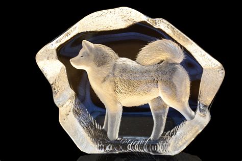 Wolf Crystal Sculptuur Door Mats Jonasson Maleras Zweden Etsy