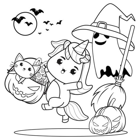 Para Colorear Halloween Dibujos De Halloween Kawaii Para Imprimir Bad