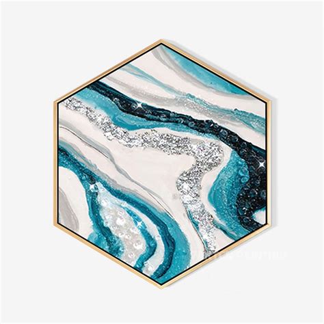 Framed Wall Art Abstract Seascape Epoxy Resin Geode Crystal Etsy
